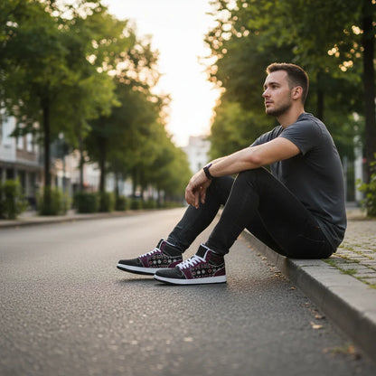 Sitting on curb relaxed pose