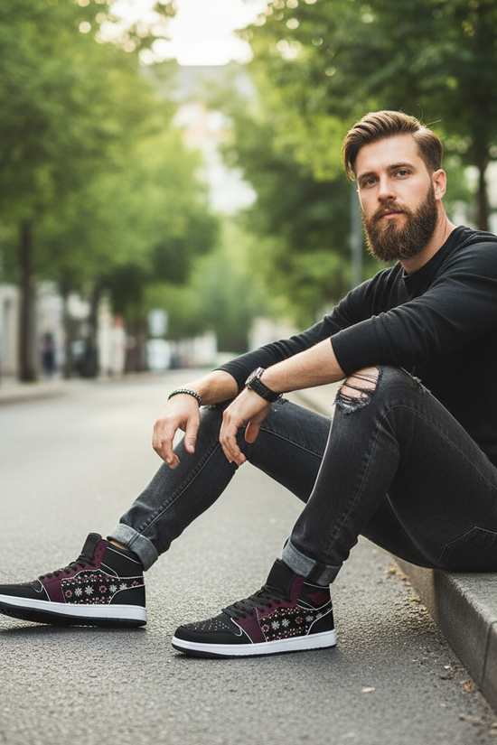 Sitting on curb relaxed pose