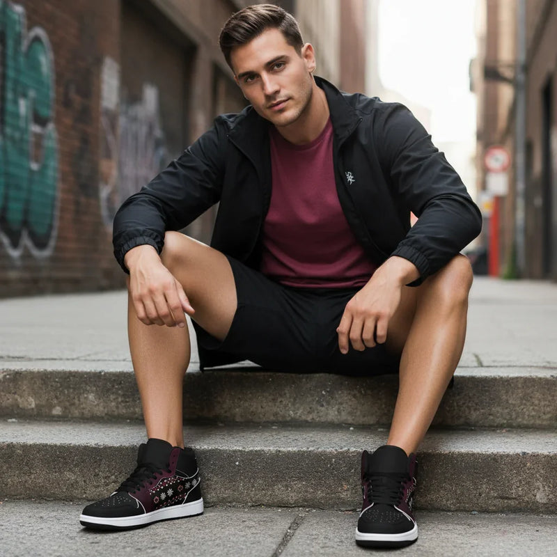 Sitting on steps athletic pose