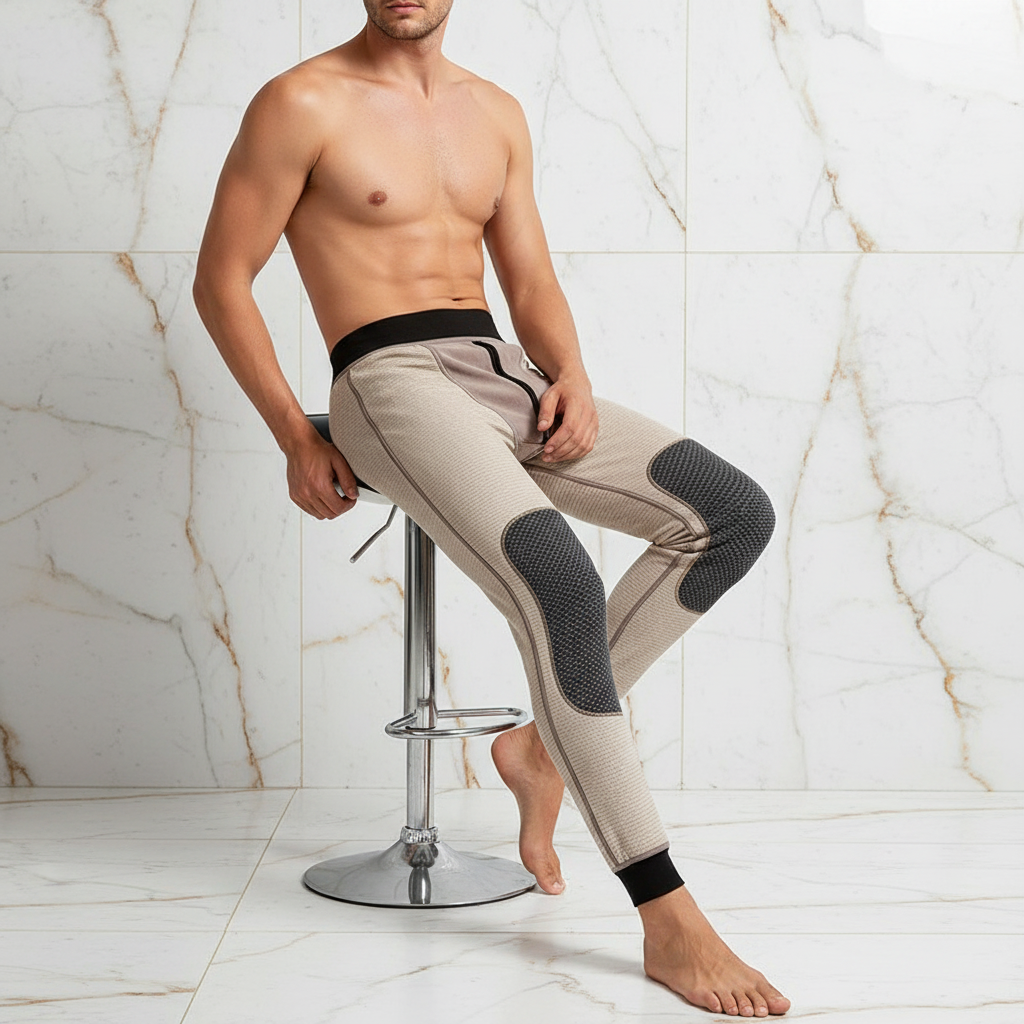 Sitting on stool relaxed