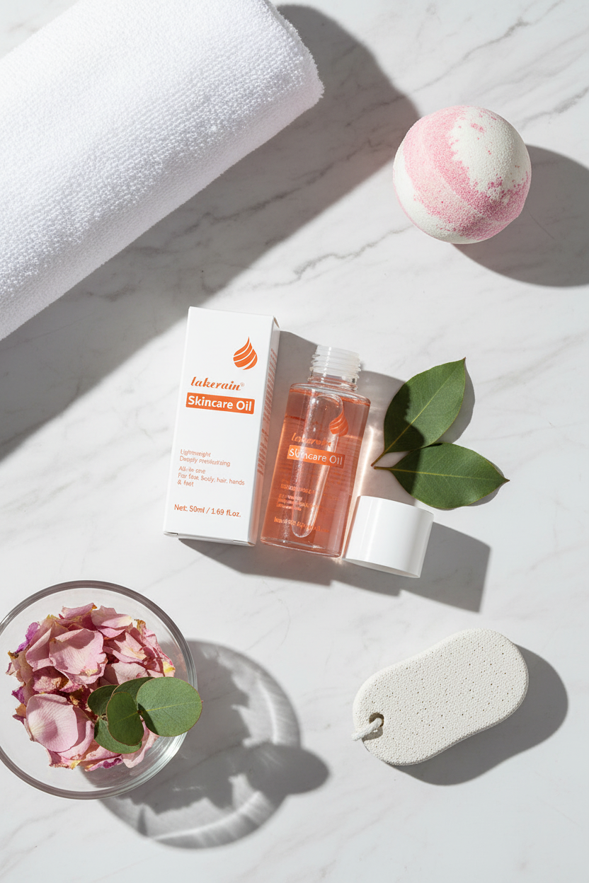 Skincare Oil - Premium Flat Lay