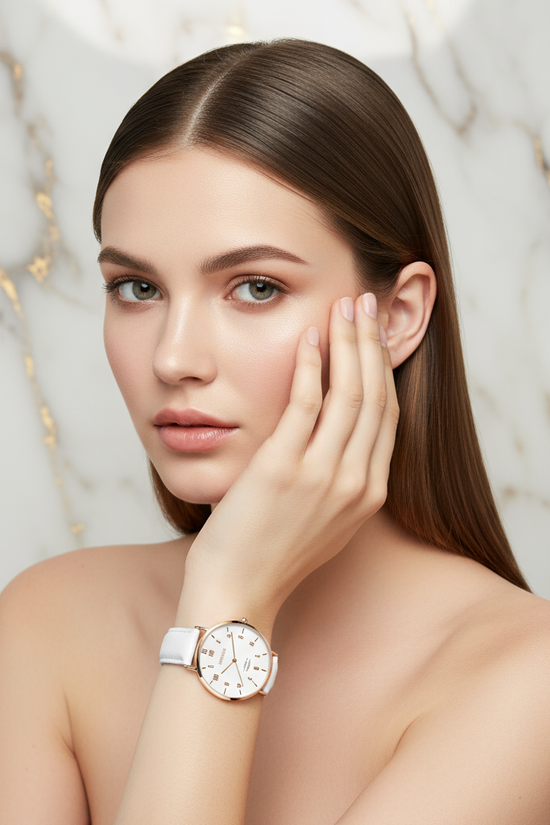 Smooth straight hair with elegant expression