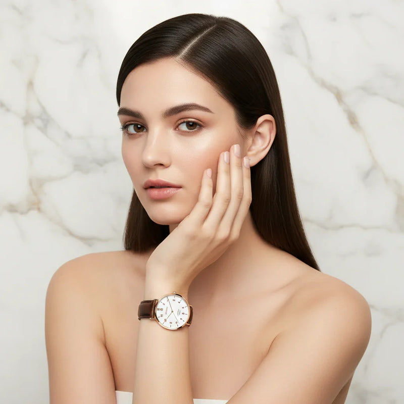 Smooth straight hair with elegant expression