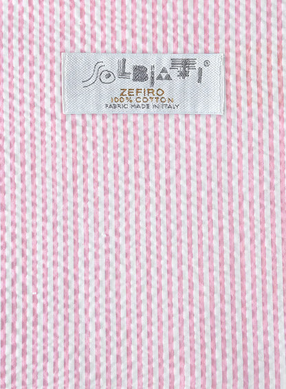 Slim Fit Two-Button Seersucker Pink Suit Set