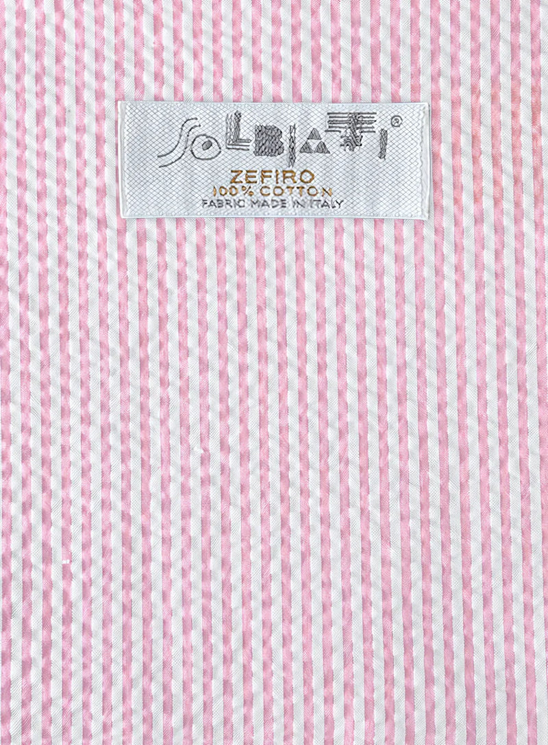 Slim Fit Two-Button Seersucker Pink Suit Set