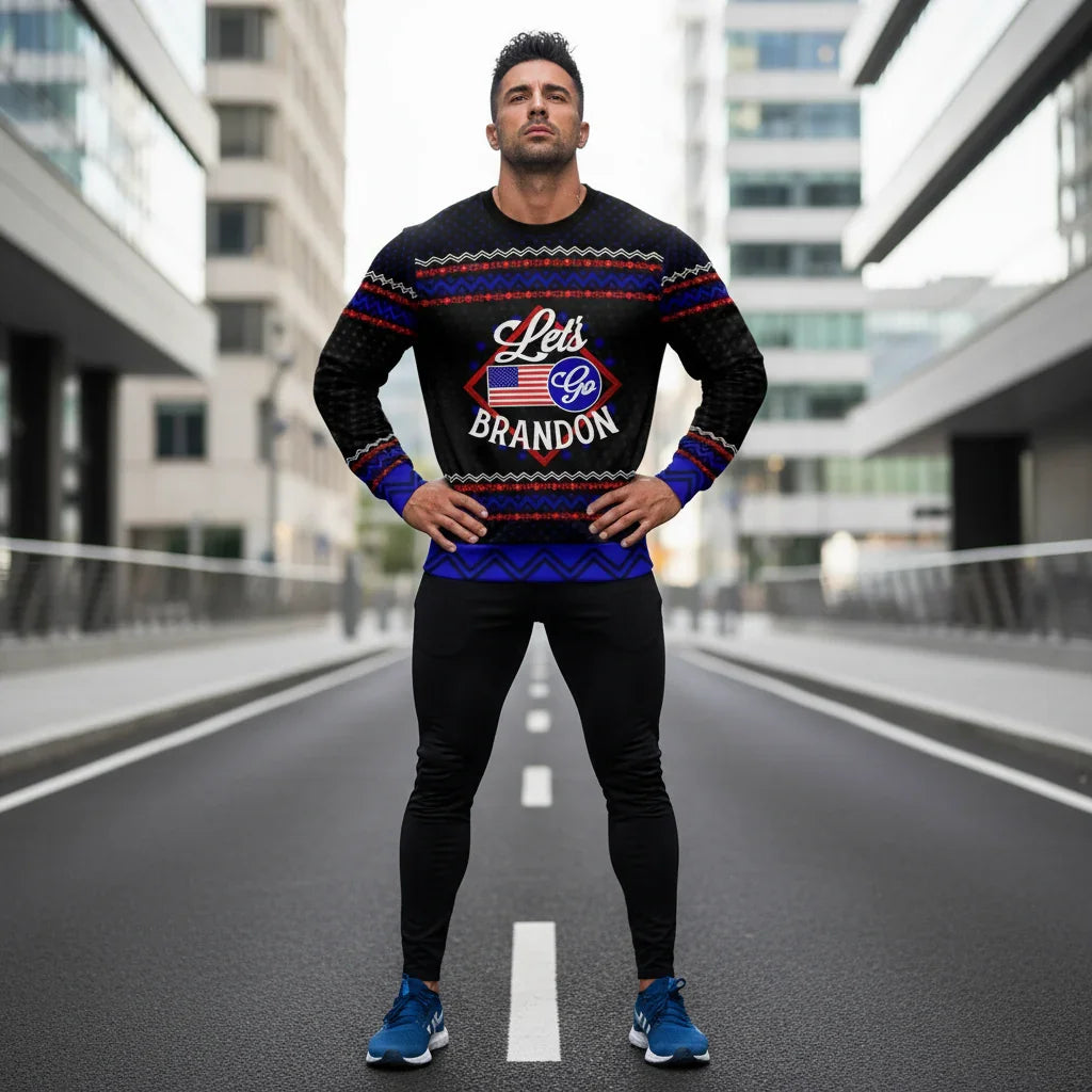 Standing confidently on running street