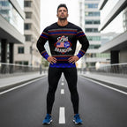 Standing confidently on running street