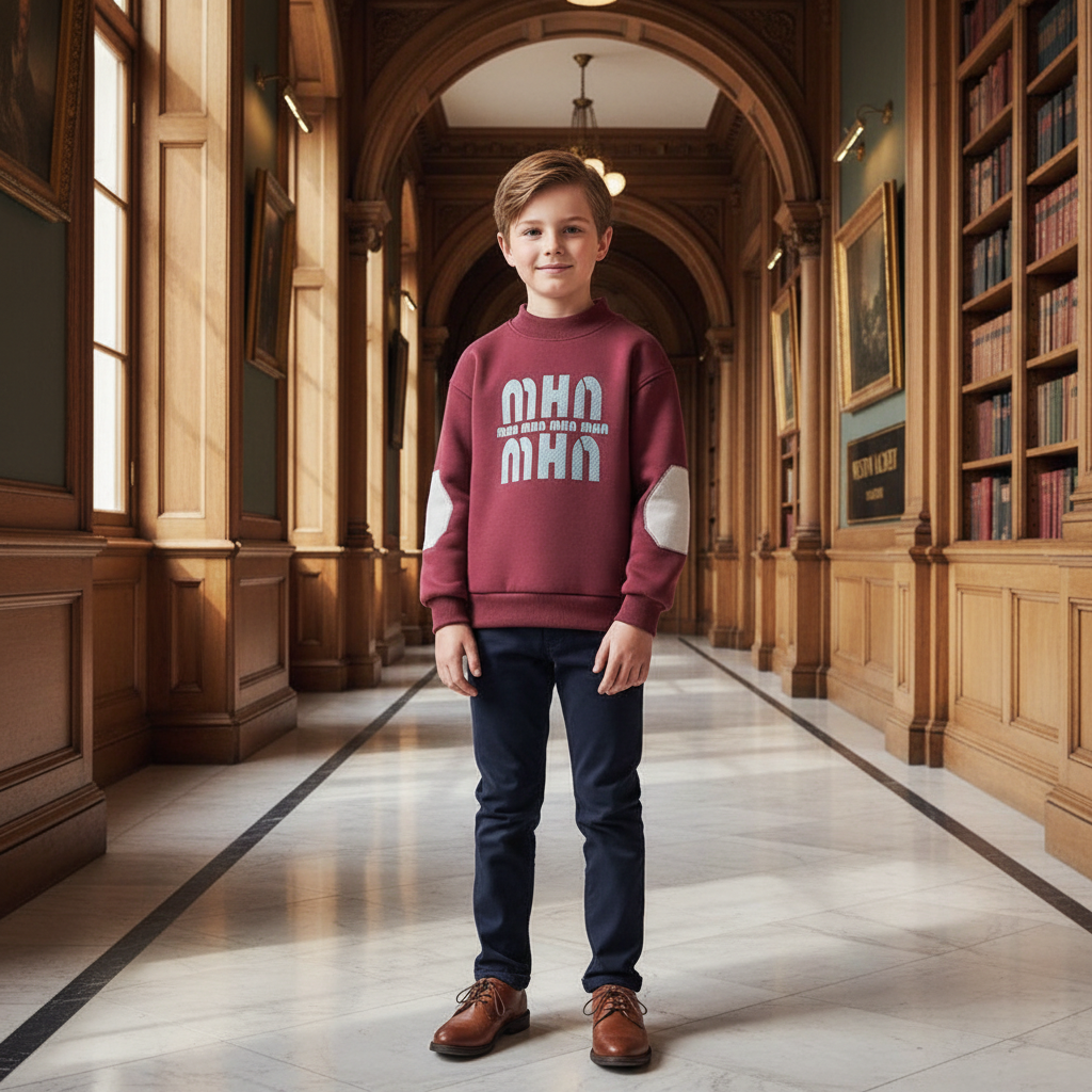Standing in elegant school hallway