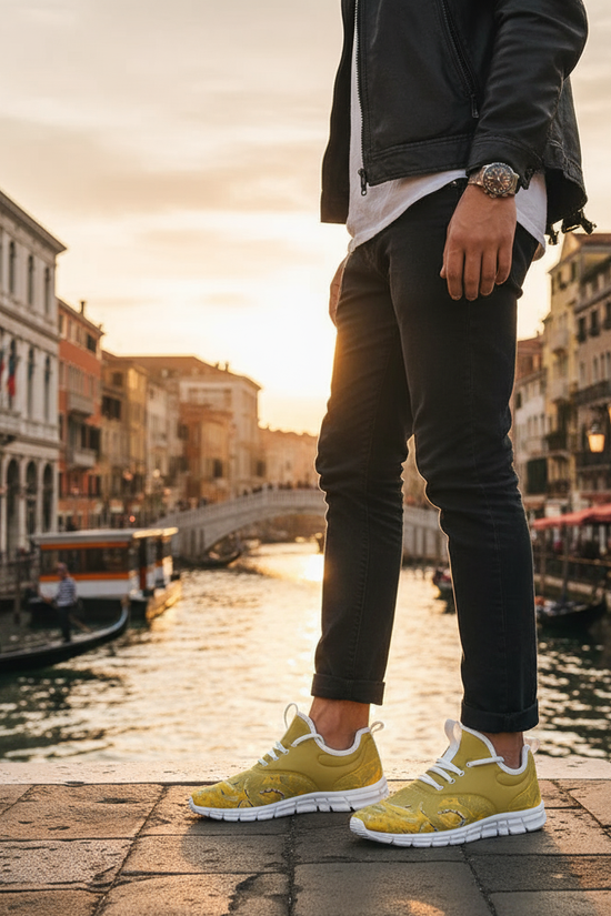 Standing on bridge with scenic background
