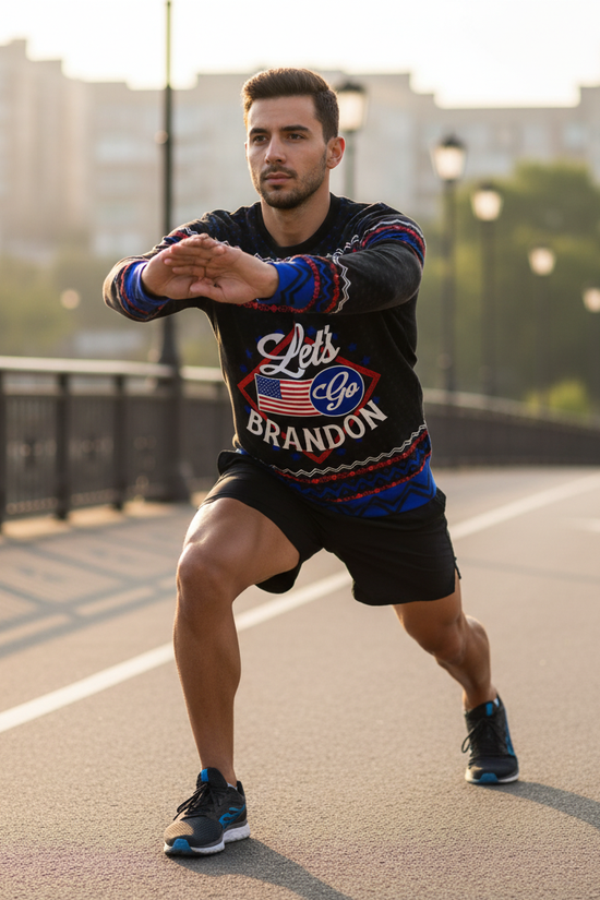 Stretching on running path