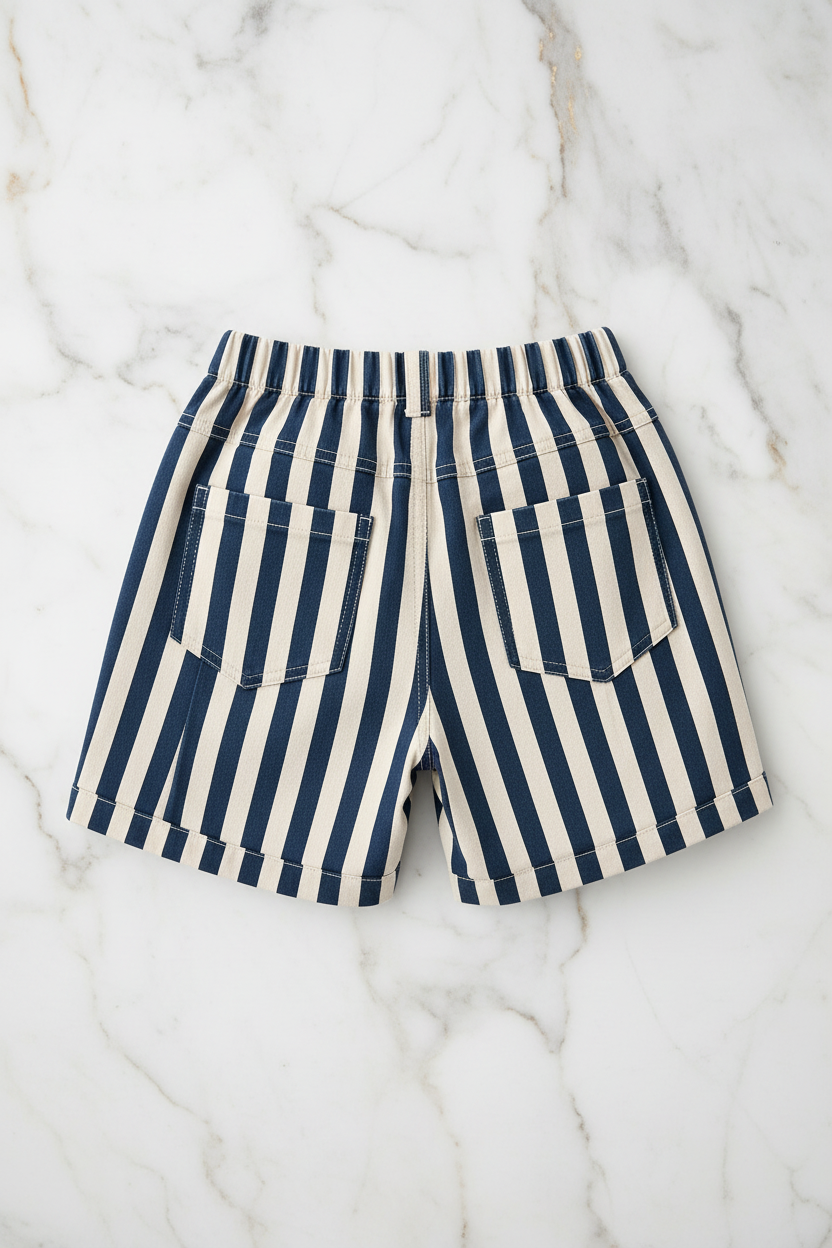 Striped shorts back detail