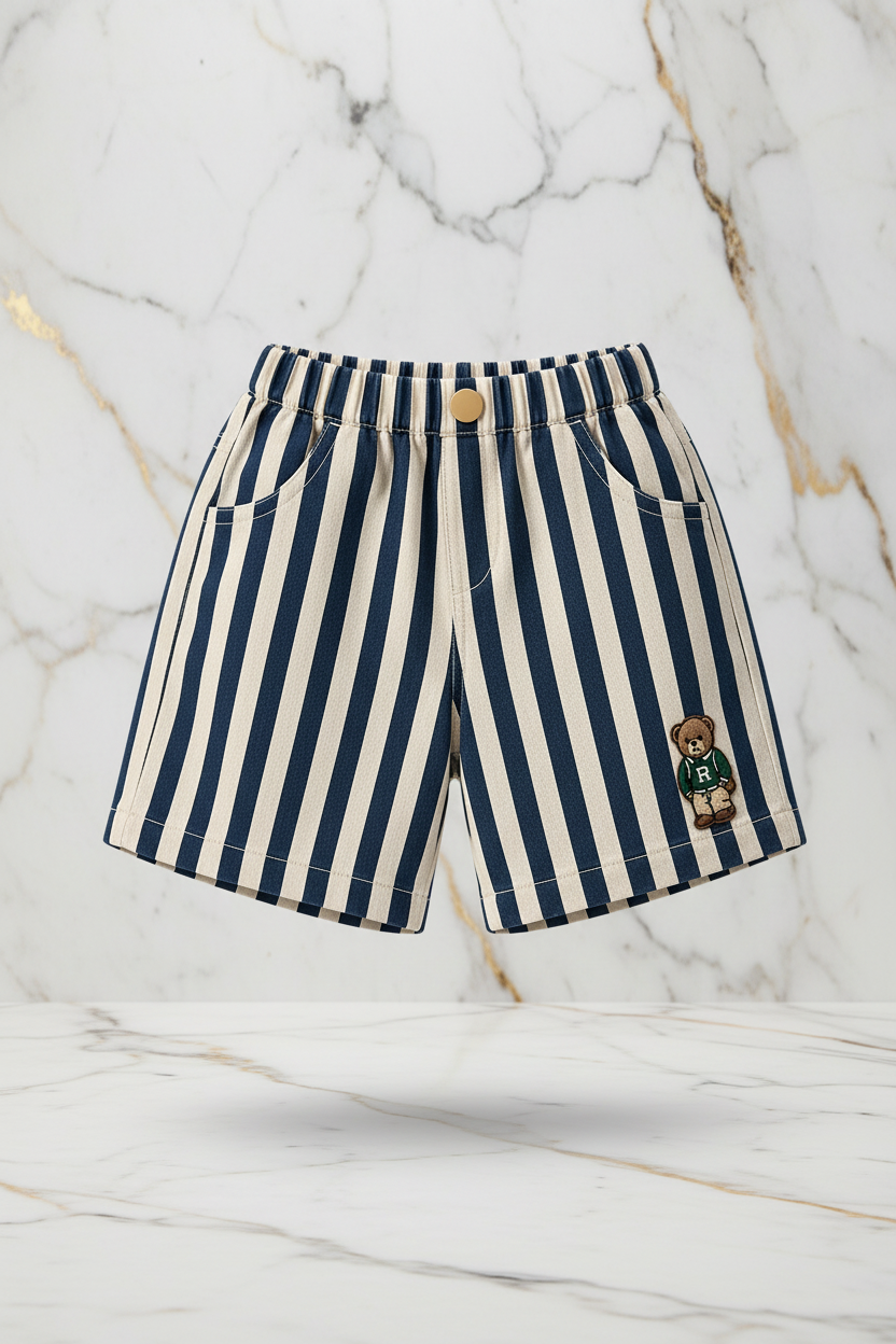 Striped shorts front detail