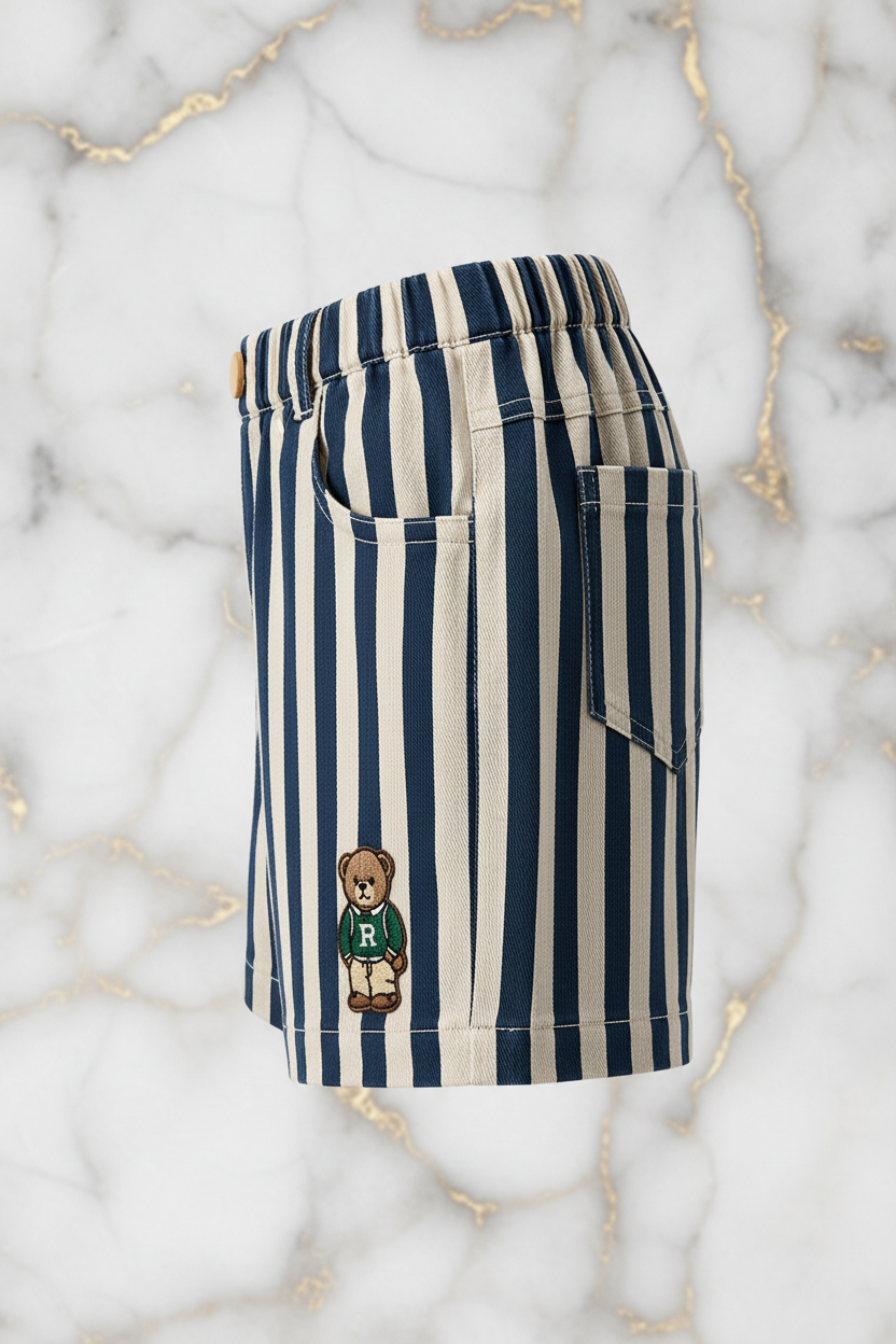 Striped shorts side detail