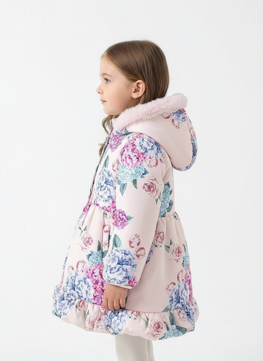 Girls Fleece-Lined Mid-Length Coat