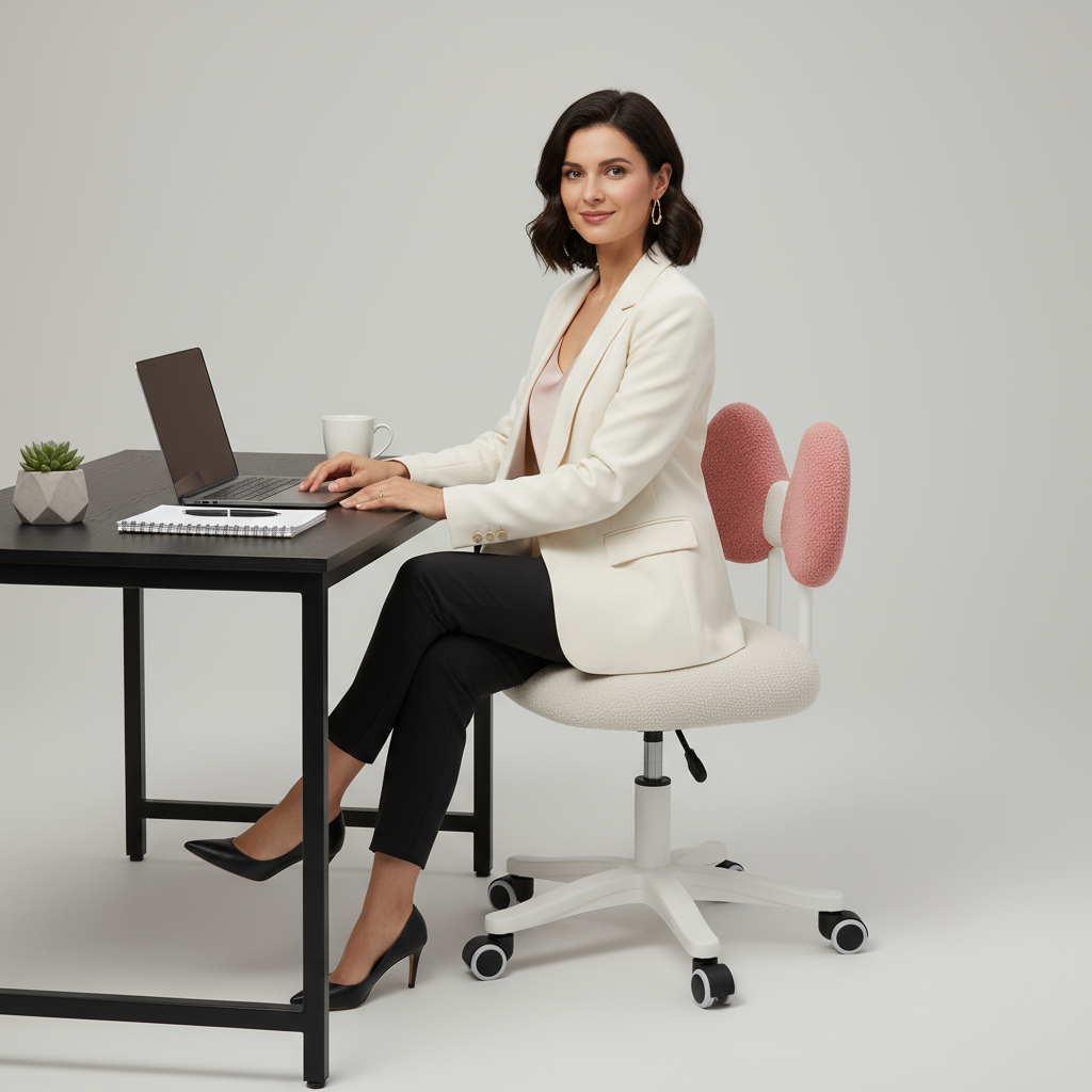 Studio Shot with Black Minimalist Desk
