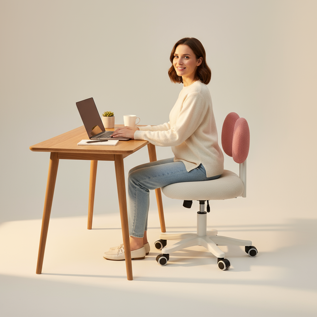 Studio Shot with Natural Wood Desk