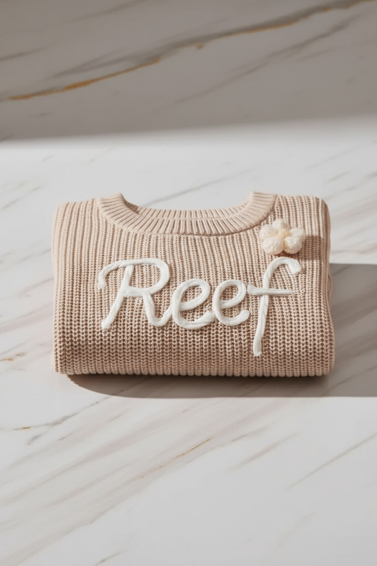 Sweater folded on marble