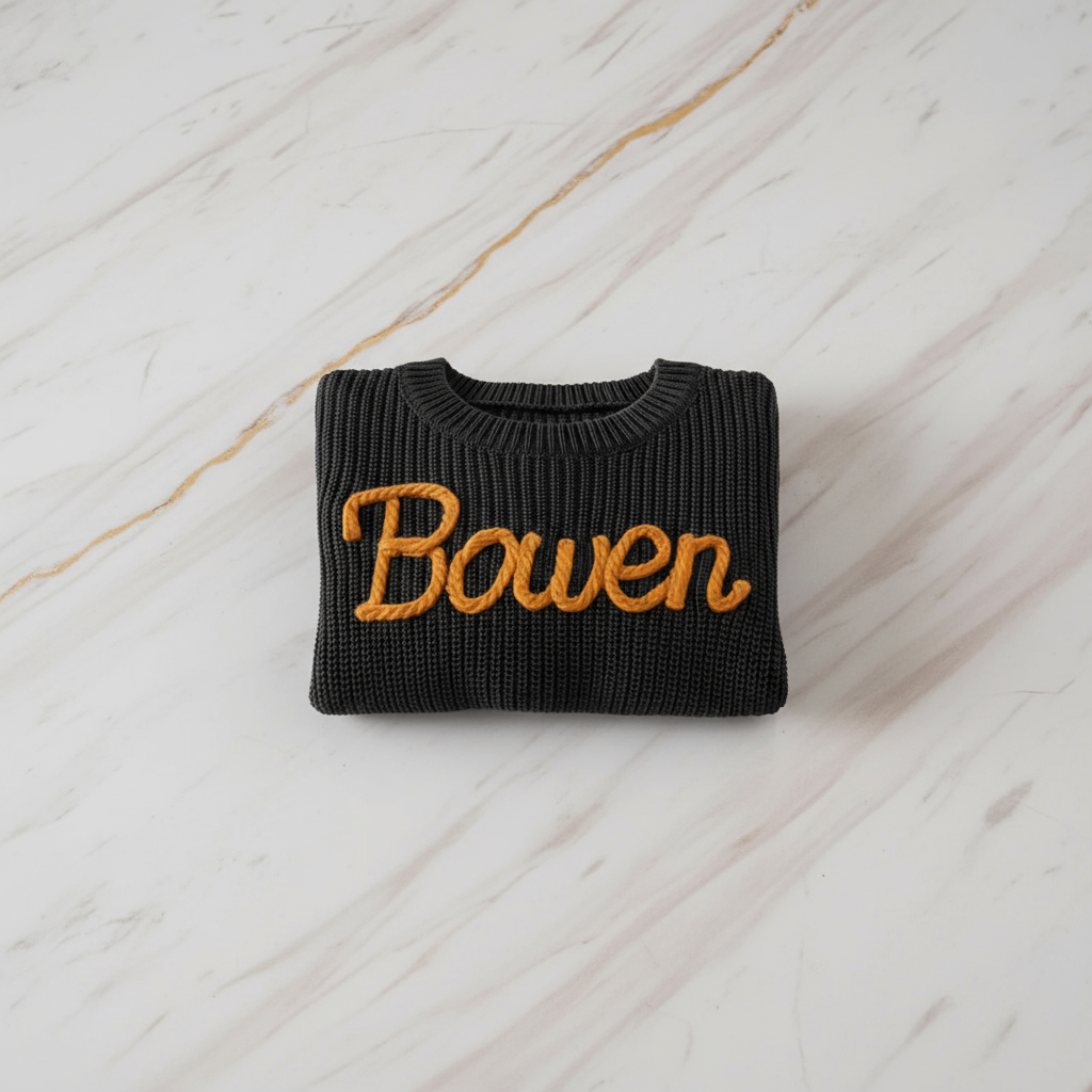 Sweater folded on marble