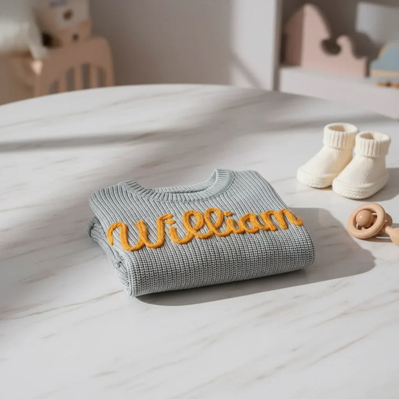 Sweater folded on marble