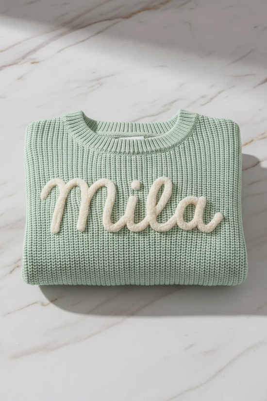 Sweater folded on marble