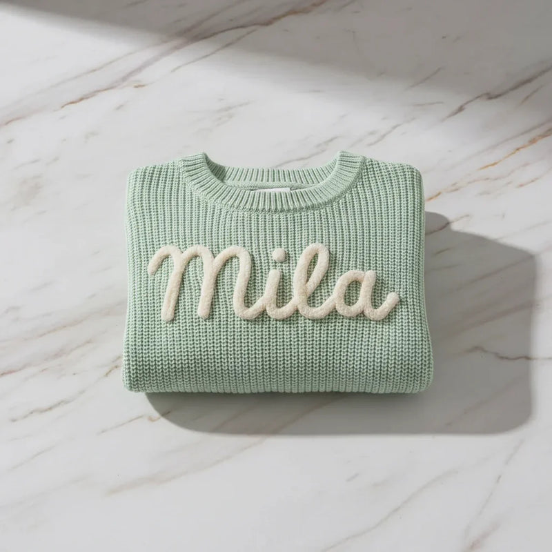 Sweater folded on marble