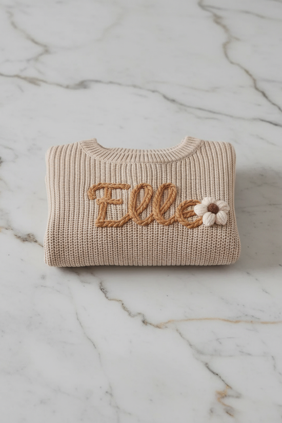 Sweater folded on marble