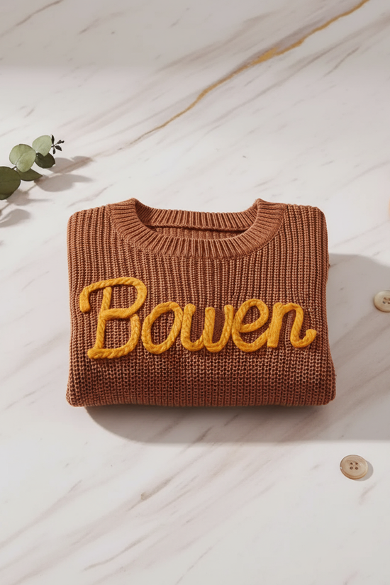 Sweater folded on marble