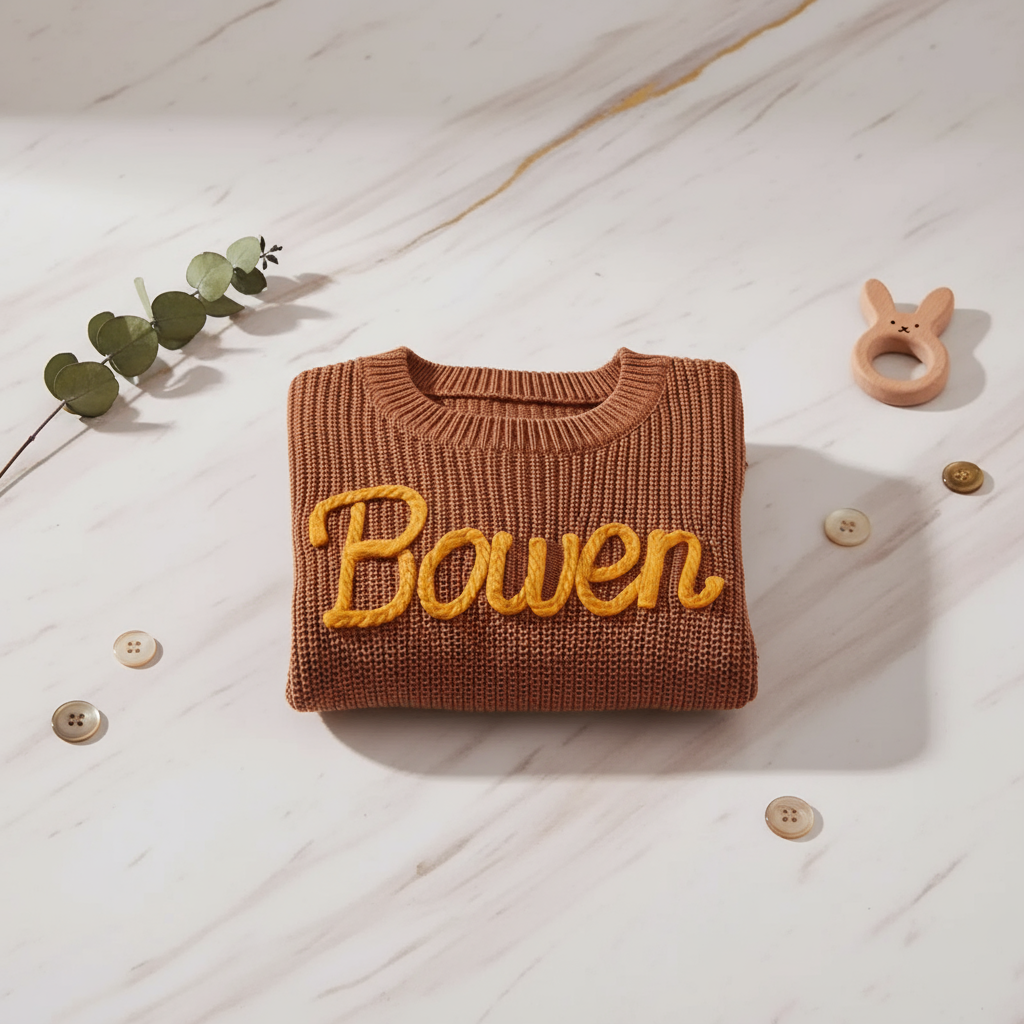 Sweater folded on marble