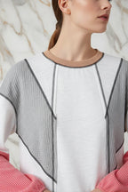 Tan collar neckline detail