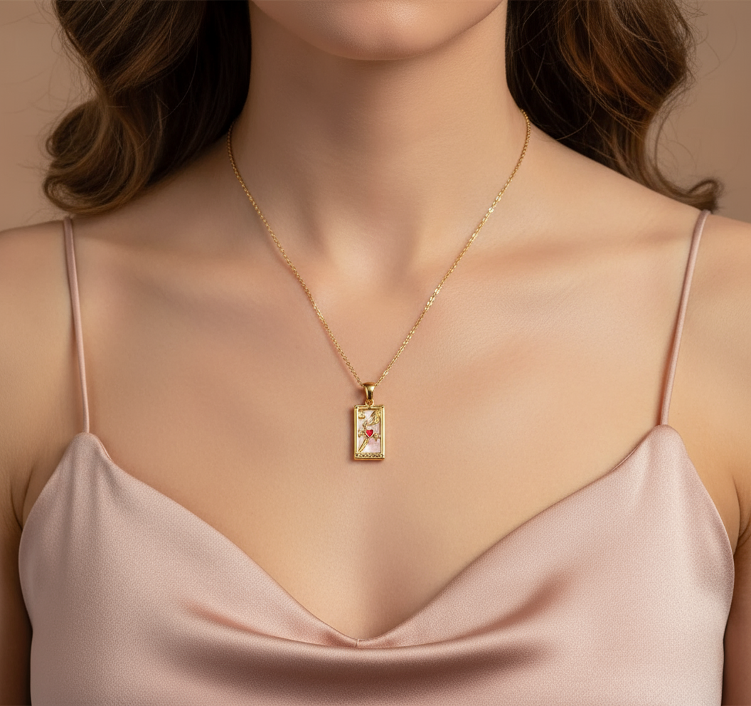 The Lovers Tarot Pendant Close-up