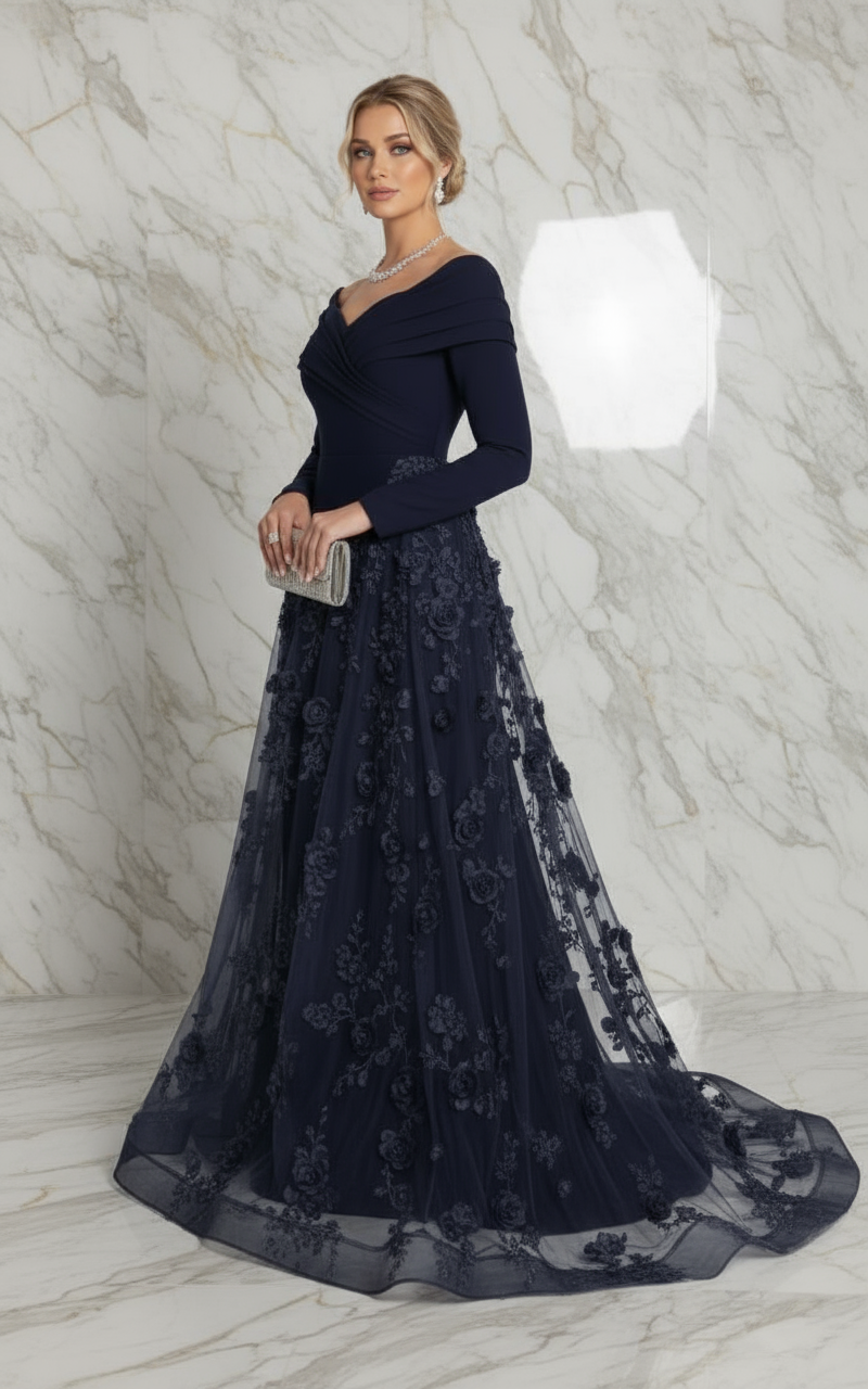 Three-quarter angle - Black gown