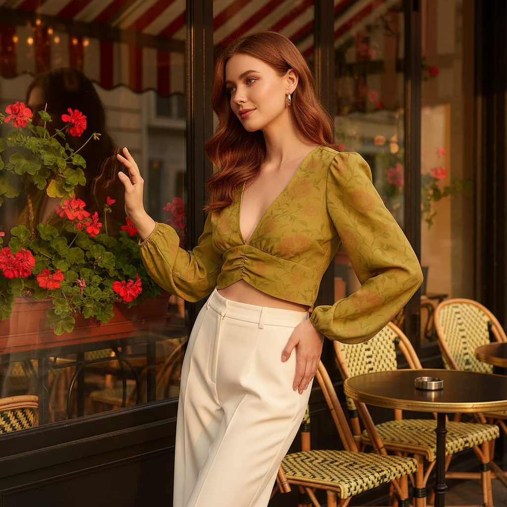 Three-quarter angle by café window