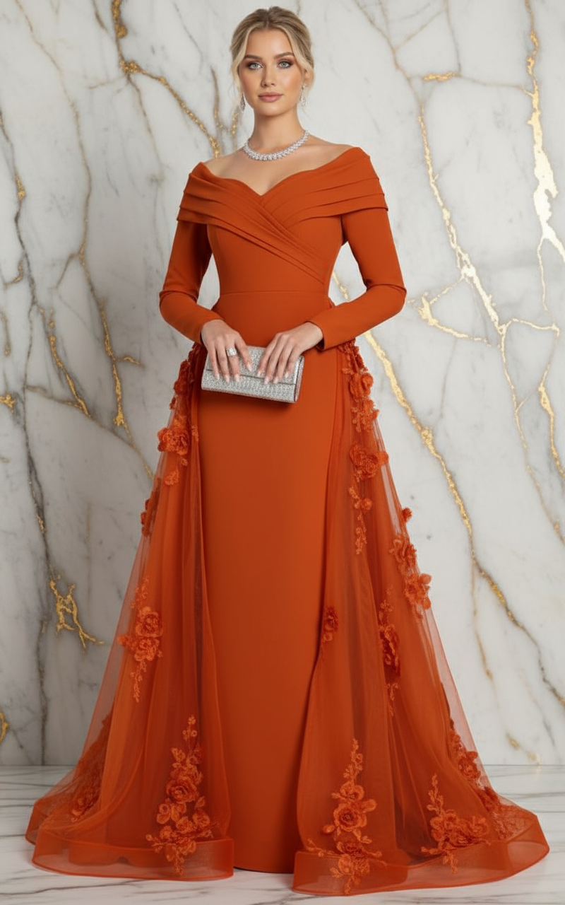Three-quarter angle - Orange gown