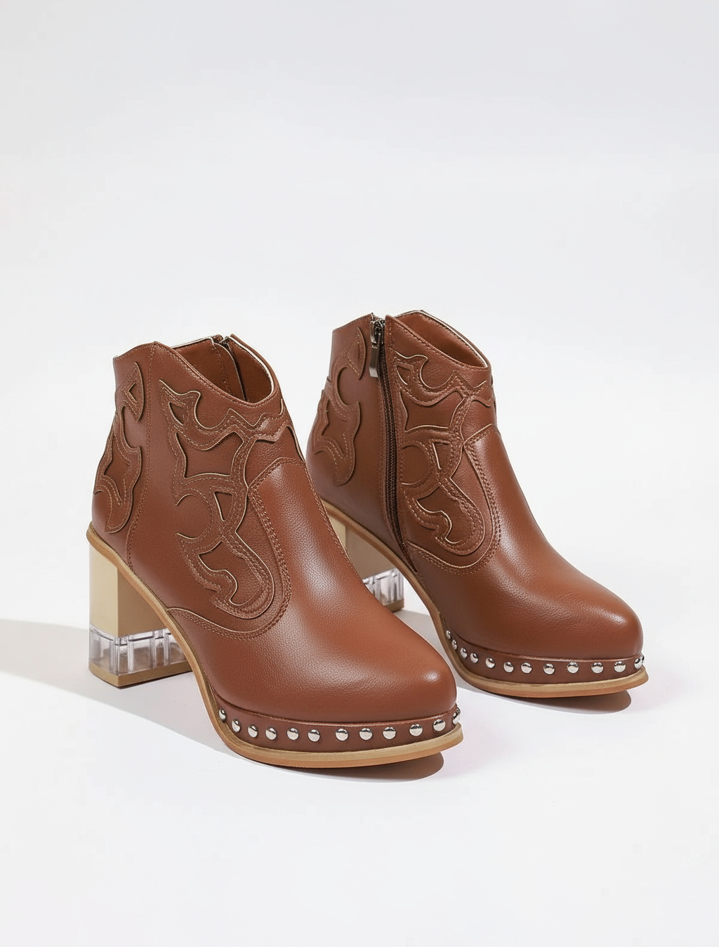 Elegant High Heels Chunky Dark Brown Platform Boot