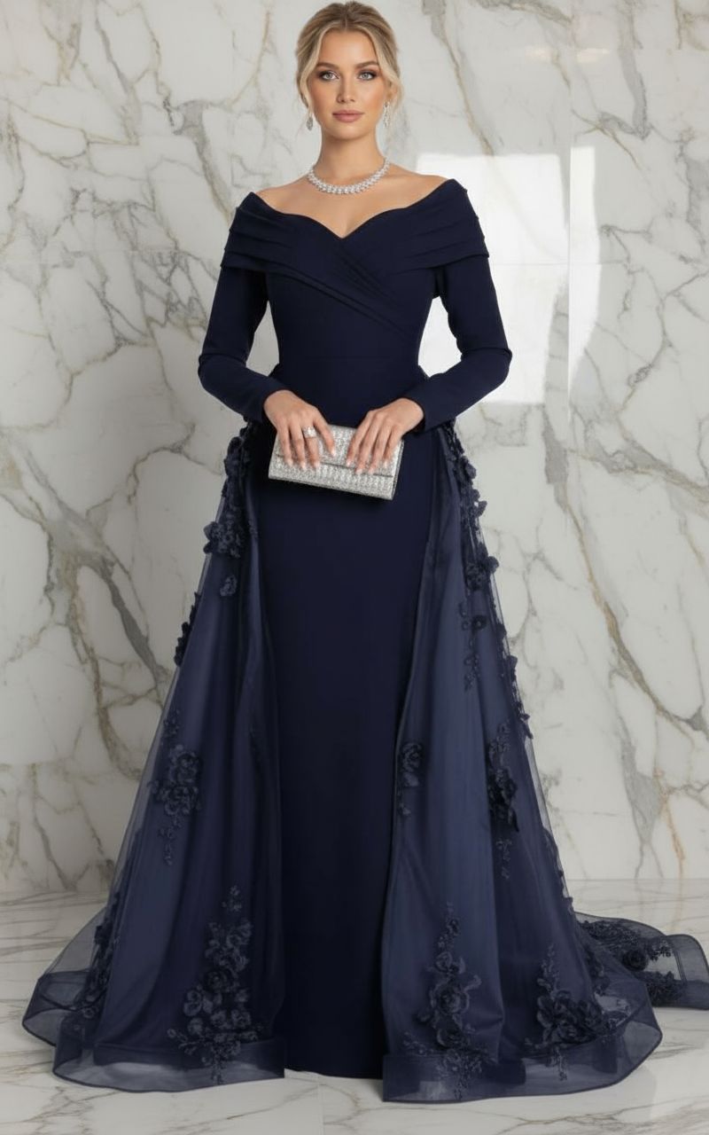 Three-quarter angle - Purple gown