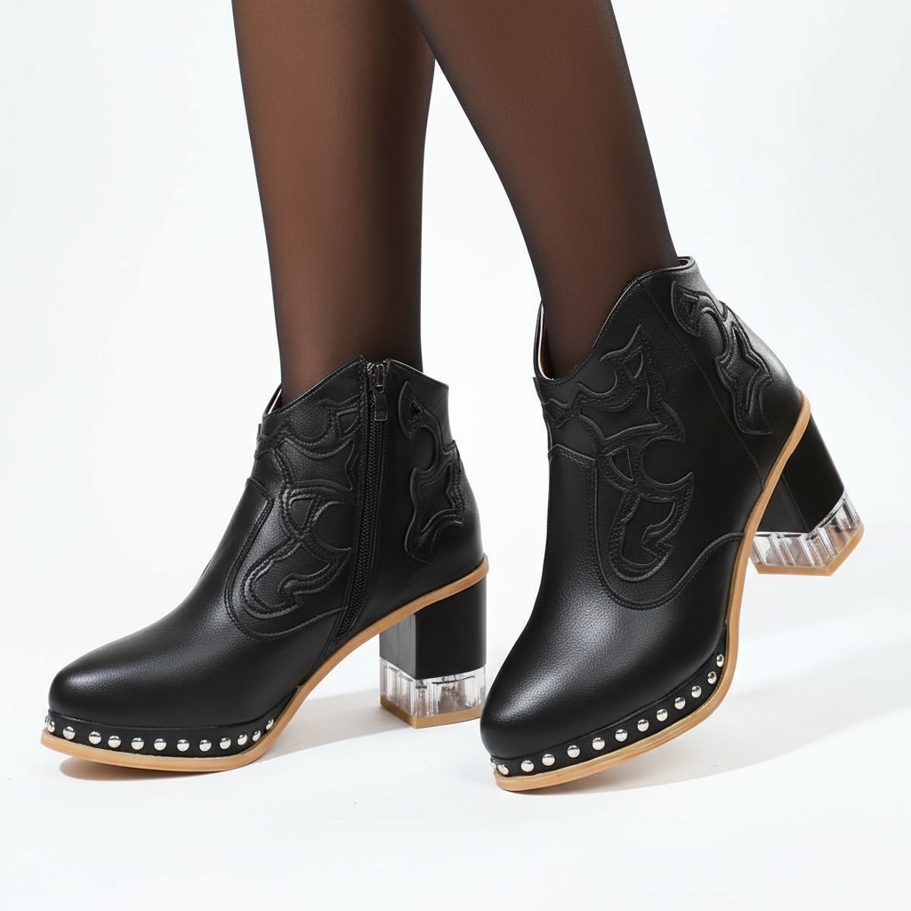 Three-quarter angle view - boots worn