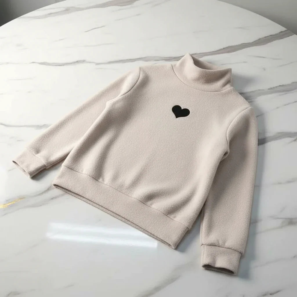 Double Sided German Fleece Cream Thickened Sweater