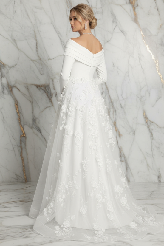 Three-quarter angle - White gown