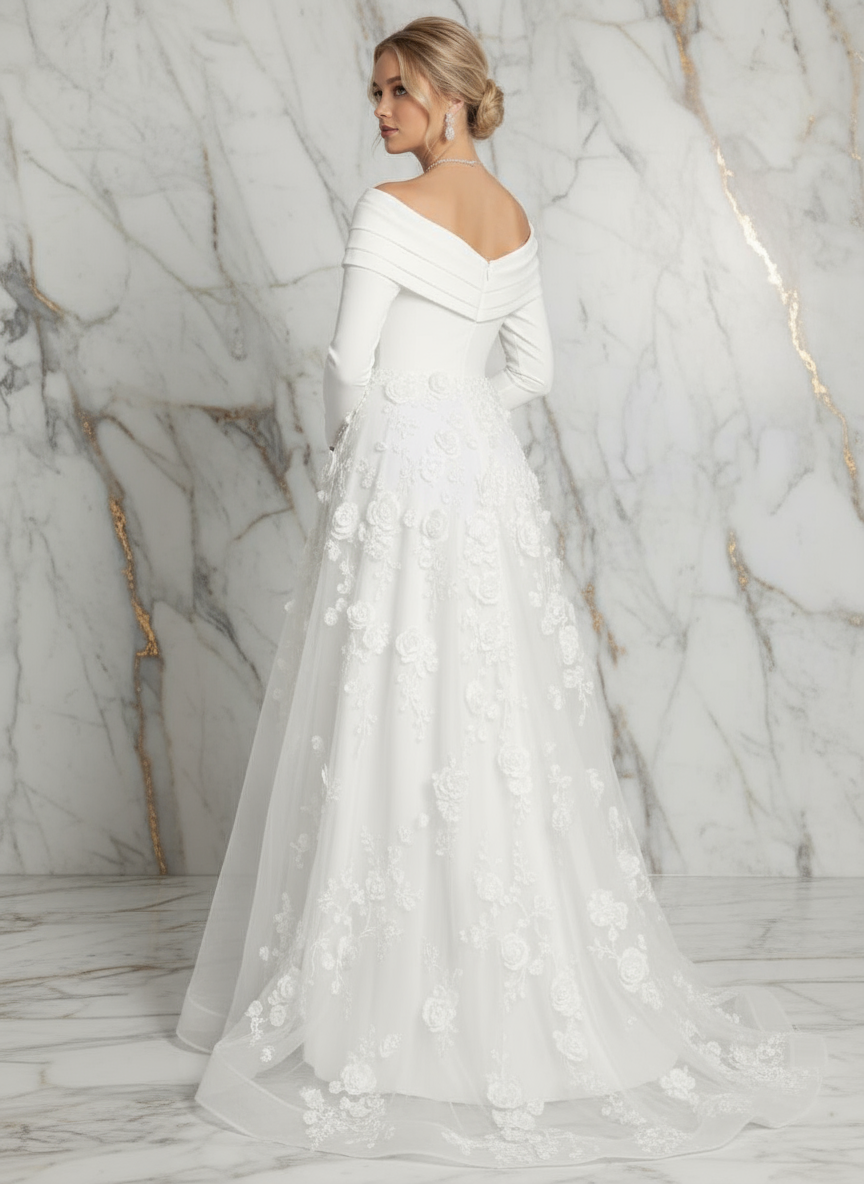 Three-quarter angle - White gown