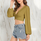 Three-quarter angle with hand touching hair