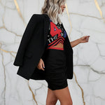 Three-quarter back with blazer