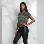 Three-Quarter Pose with Black Leggings