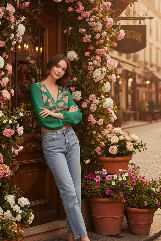 Three-quarter view at café doorway