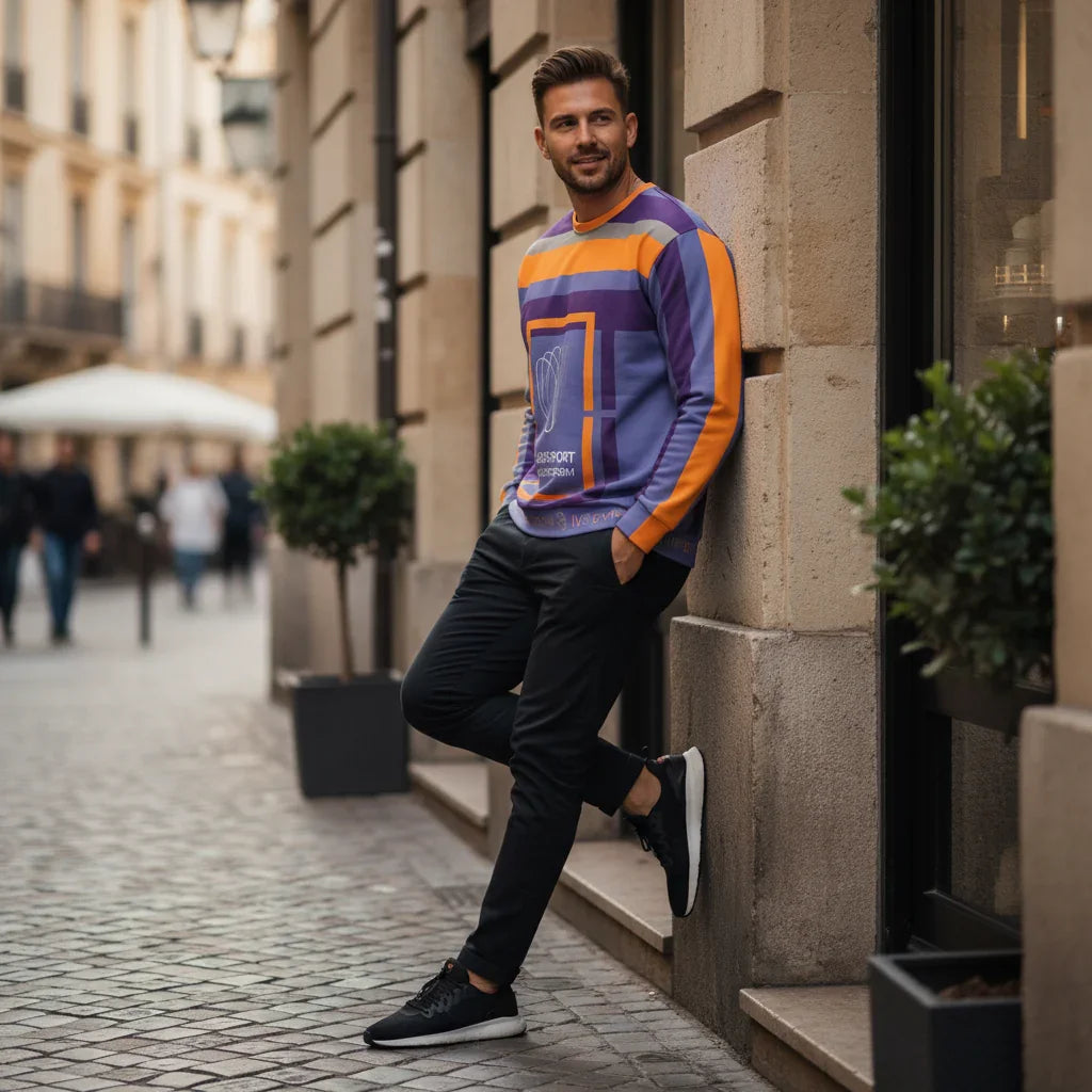 Three-quarter view at cafe