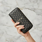 Three-quarter view showing quilted design