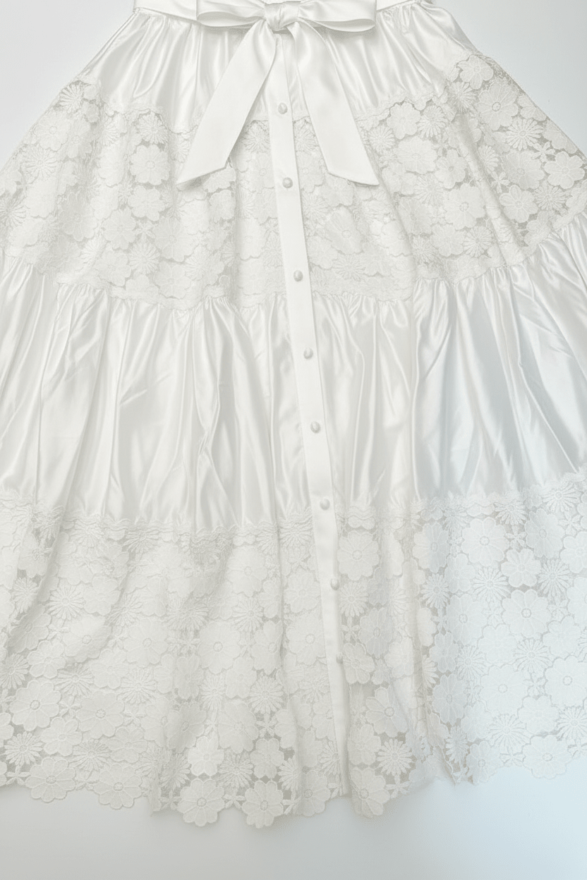 Tiered Skirt Detail White
