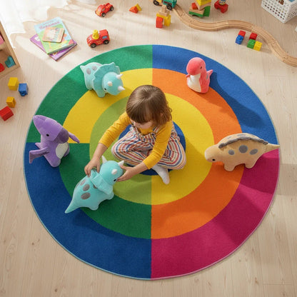 Top-down aerial view with all plushes