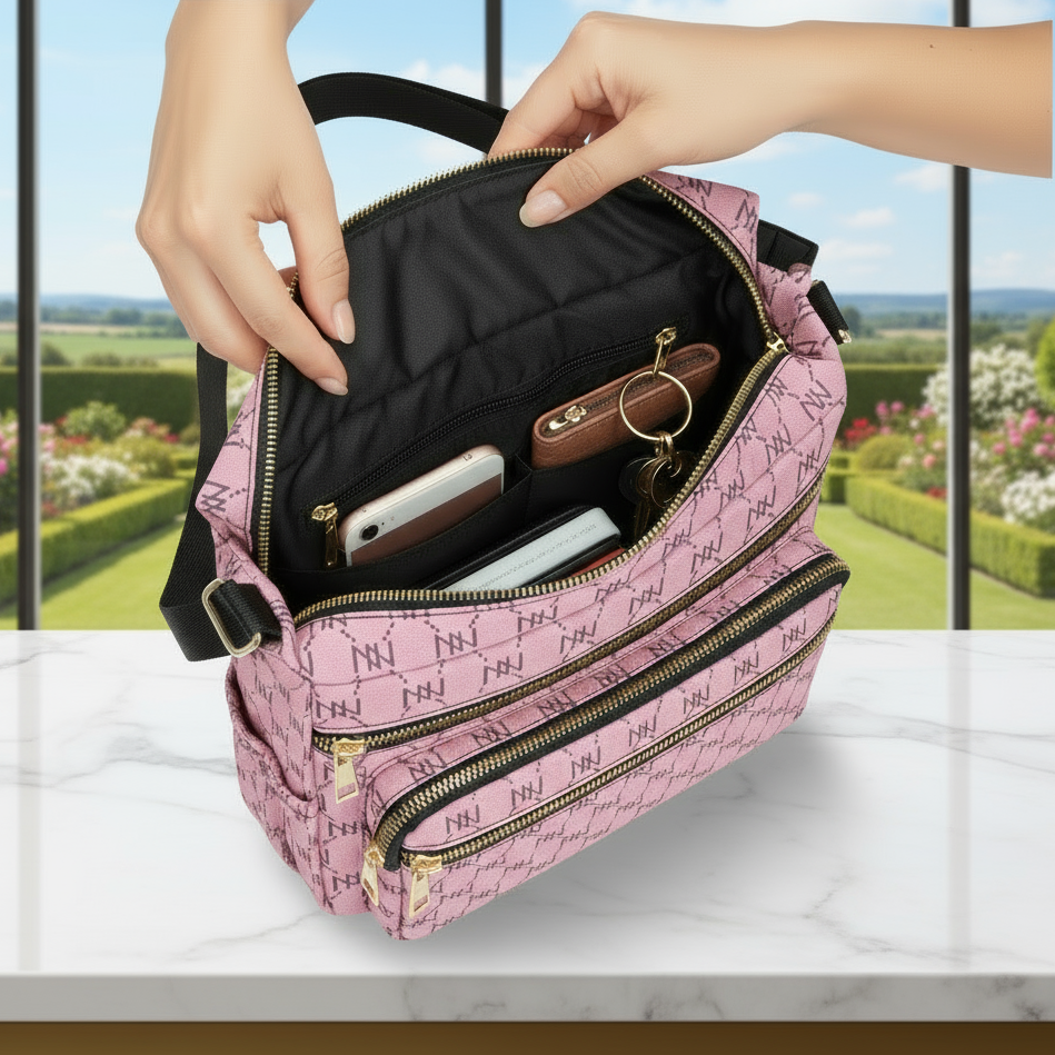 Pink Luxury Multi-pocket Crossbody Bag