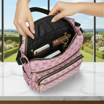 Pink Luxury Multi-pocket Crossbody Bag