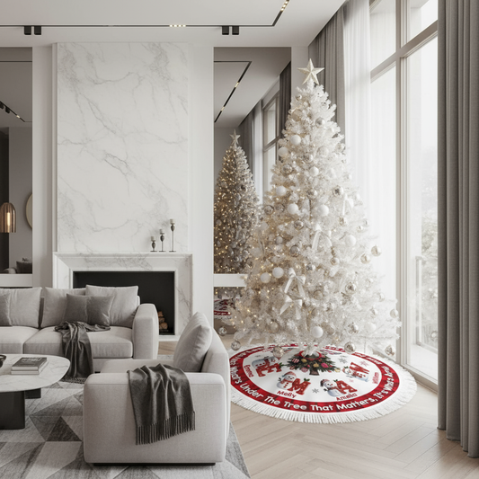 Tree skirt in luxurious living room